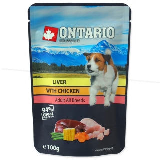 Kapsička ONTARIO Dog Liver with Chicken in Broth (100g)