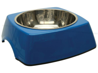 Miska DOG FANTASY nerezová čtvercová modrá 22,5 cm (700ml)