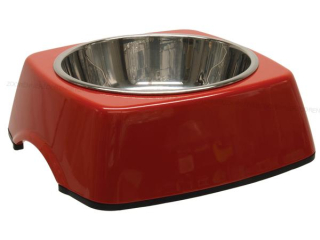 Miska DOG FANTASY nerezová čtvercová červená 18,5 cm (350ml)