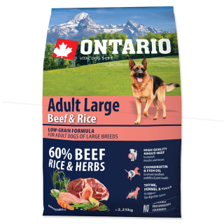 ONTARIO Dog Adult Large Hovězí s rýží 2,25kg